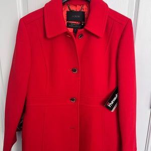 Jcrew red lady day coat size 12p